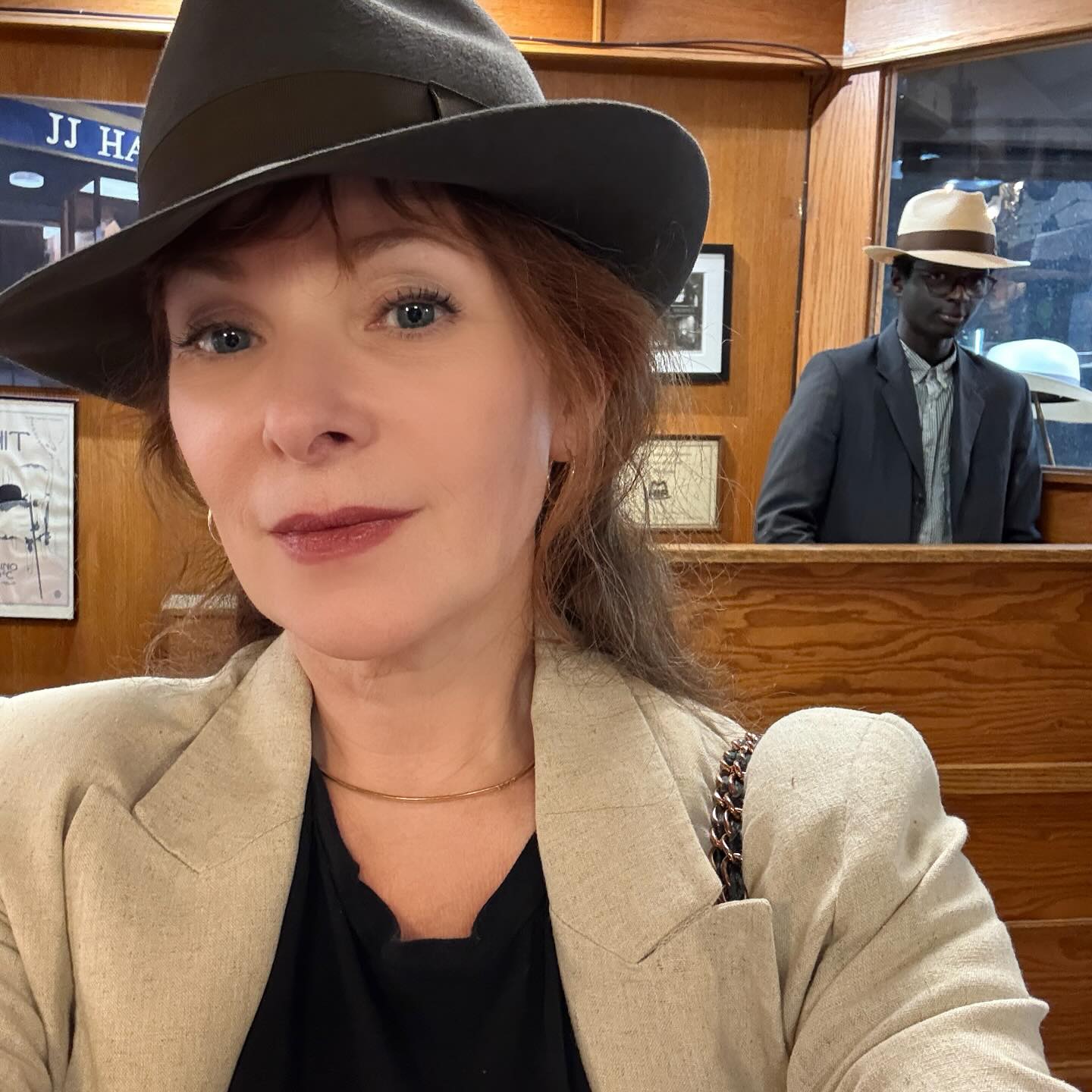 Cady McClain Adorns Iconic Grey Felt Borsalino Celebrity Cady McClain dazzles in timeless style with an elegant felt hat moment in NYC!!!
