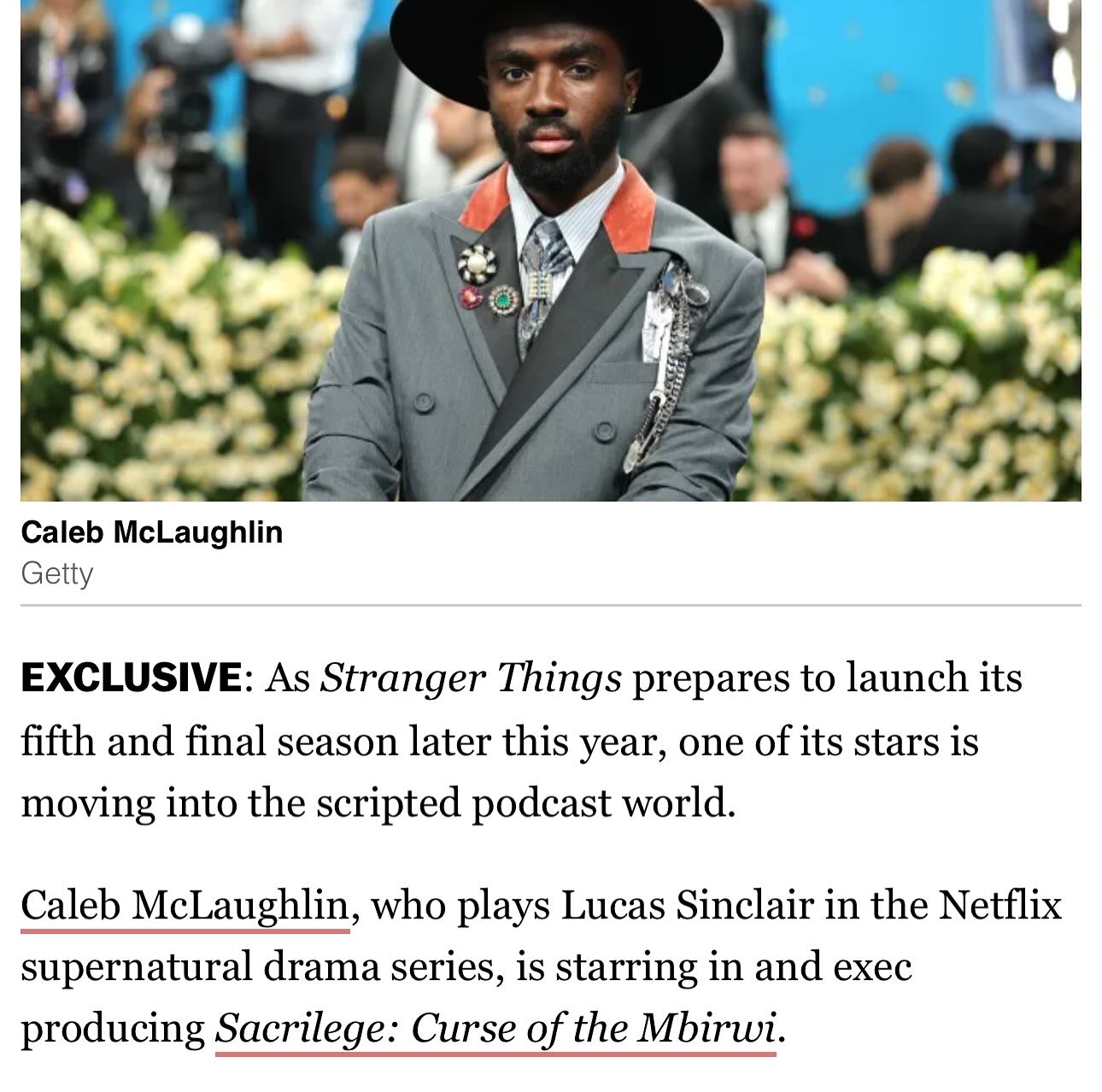 Caleb McLaughlin's Mysterious Instagram Post