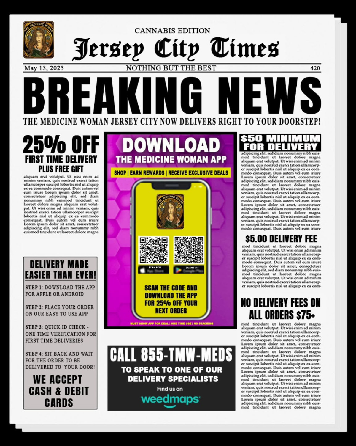 Cannabis Delivery Transforms Jersey City Experience Effortlessly Order Cannabis With The Medicine Woman App—Fast, Secure, Doorstep Delivery!!!