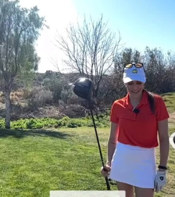 Carly Chaikin Drops Golf Video Stunt