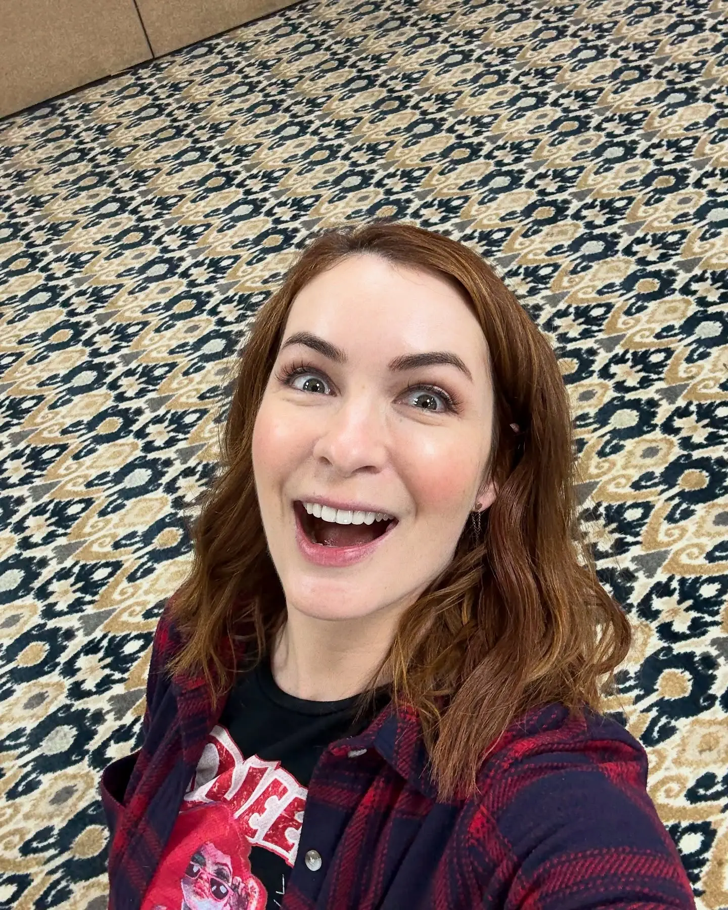 Carpet Design Sparks Witty Reaction Online Felicia Day spotlights a carpet design blunder with a quick, clever remark that stuns now!