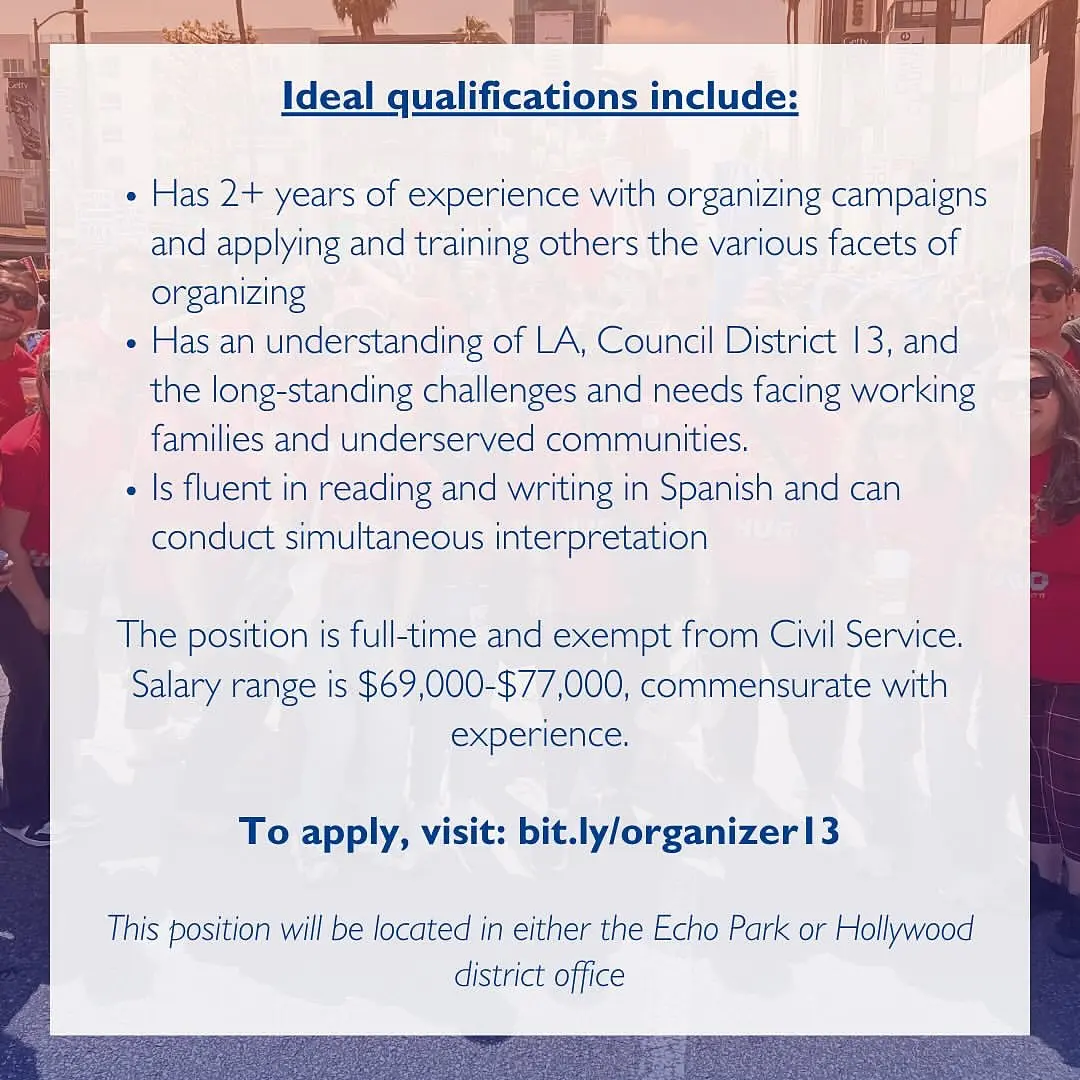 CD13 Seeks Bilingual Organizer to Amplify Community Outreach