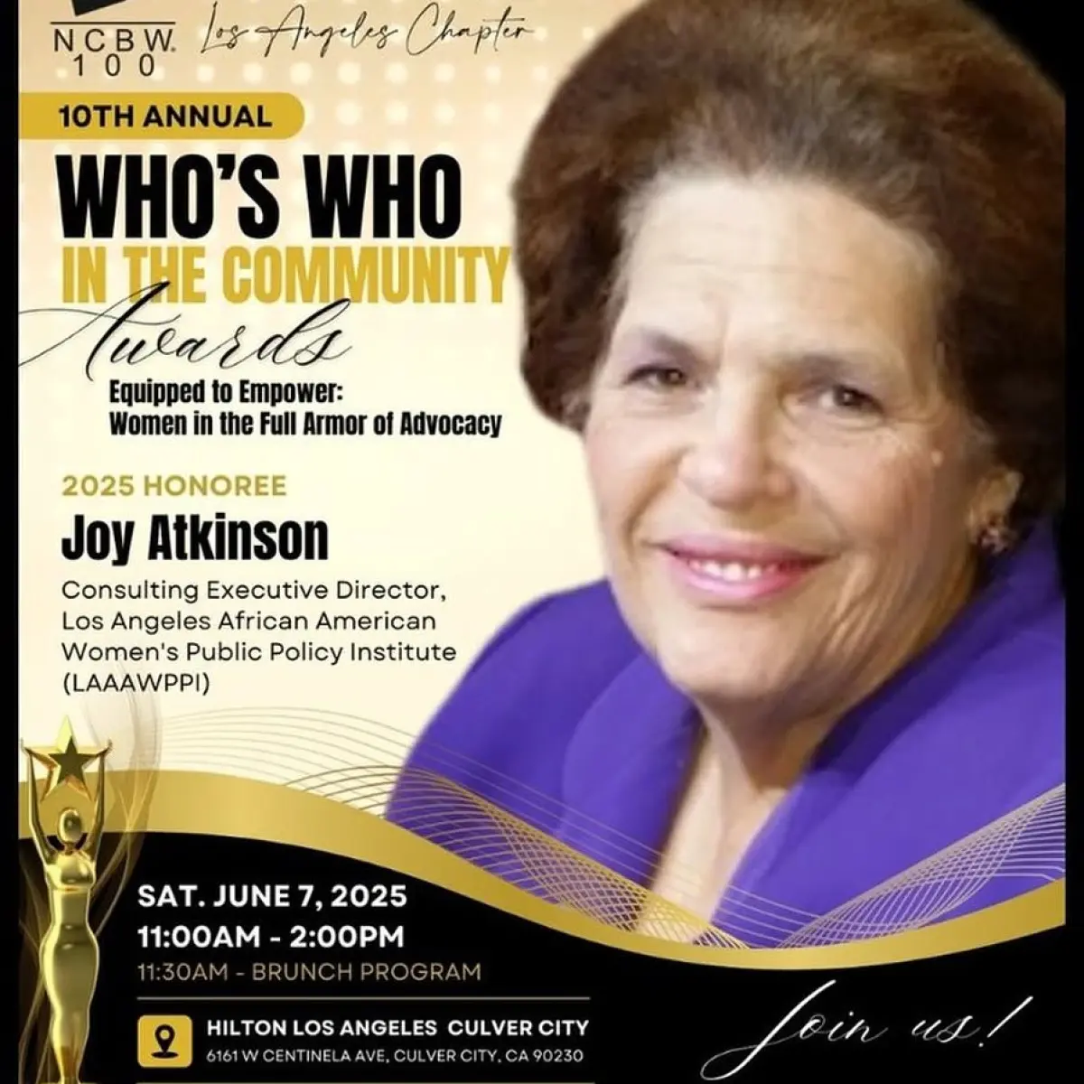 Celebrating Joy Atkinson’s Legacy In Public Policy Honoring a trailblazer who advanced Black women’s leadership and civic engagement in CA.!