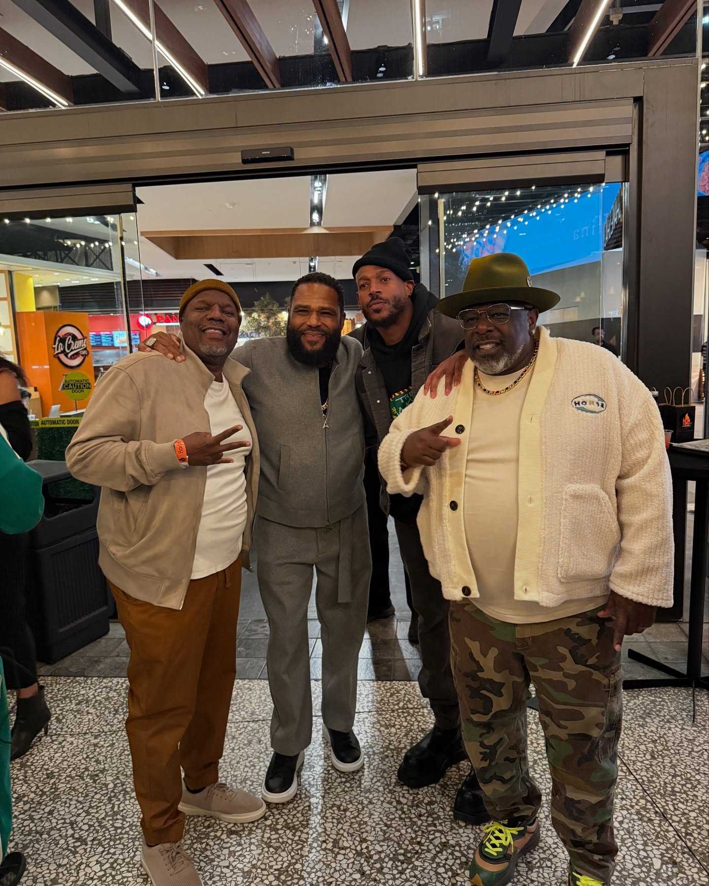 Comedian Earthquake, Anthony Anderson, and Ced celebrate a bold restaurant debut in style.