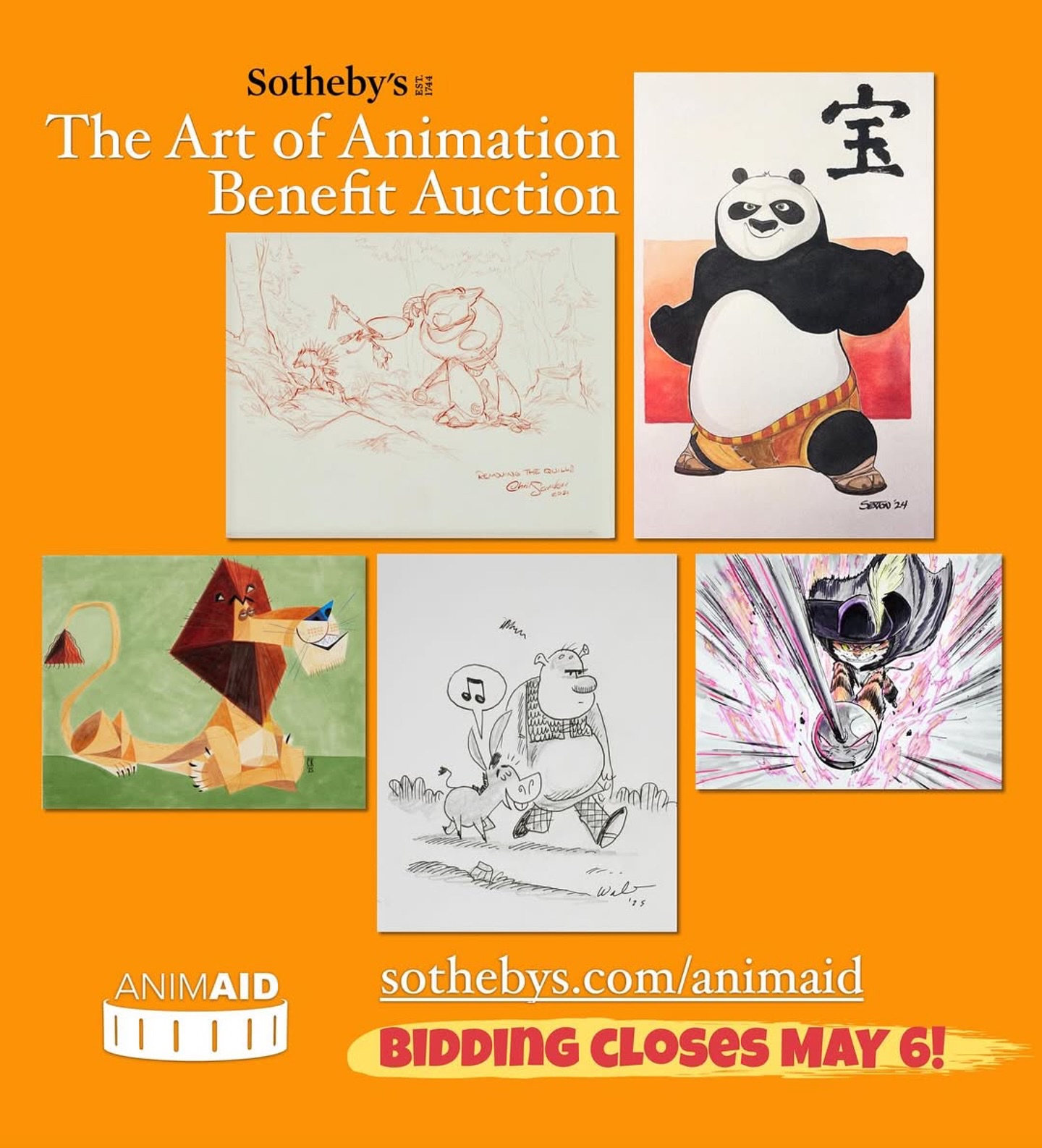 Charity Art Auction Aids Wildfire-Struck Animated Community Auction fuels animated aid with exclusive Puss sketches, art books & crew maquette - Bid!!