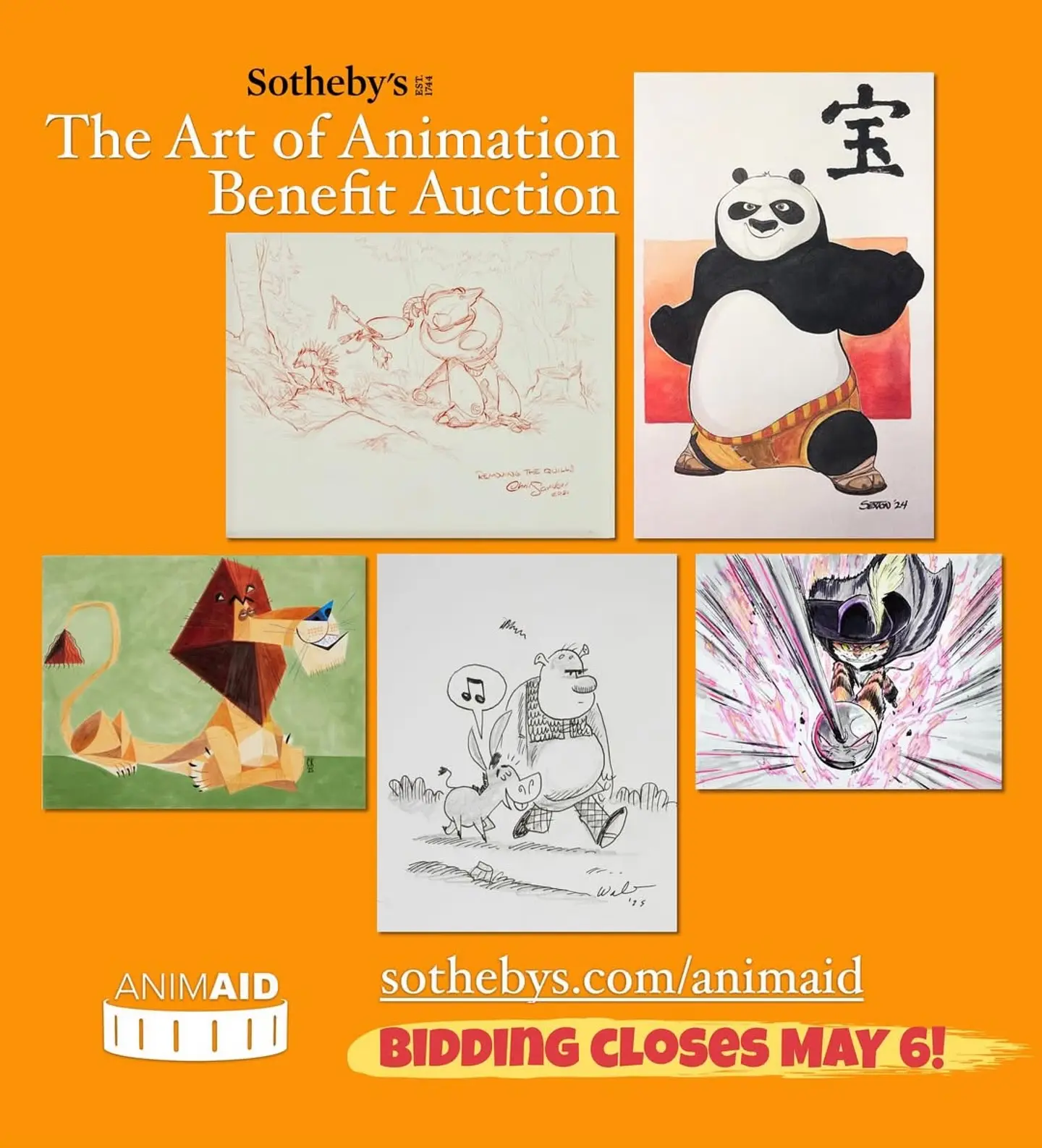Charity Art Auction Aids Wildfire-Struck Animated Community Auction fuels animated aid with exclusive Puss sketches, art books & crew maquette - Bid!!