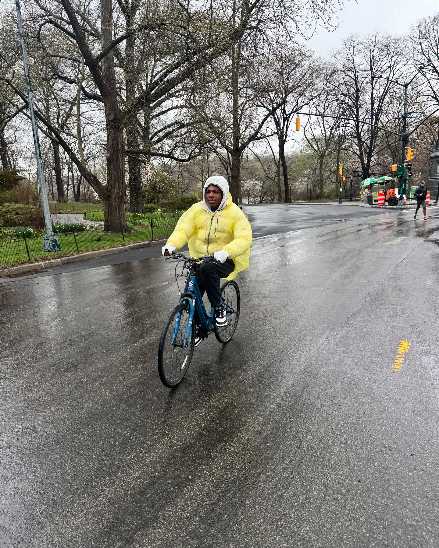 Christian J. Simon Braves NYC Rain at Central Park NYC Outing: Christian J. Simon Braves Rain in Central Park, Showcasing Urban Charm & Vigor!