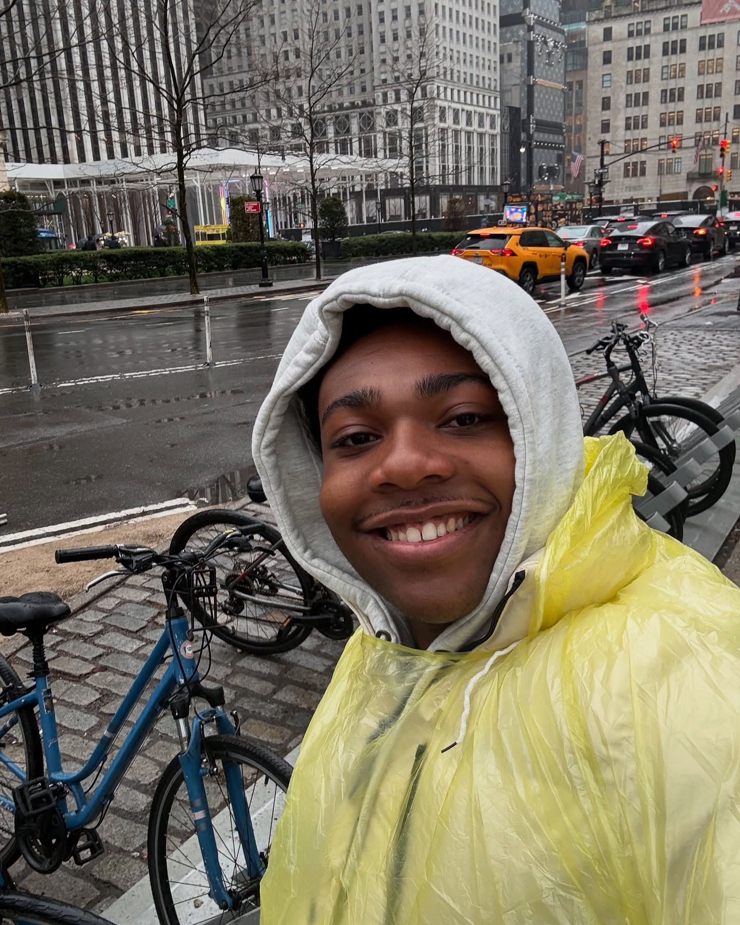 Christian J. Simon Braves NYC Rain at Central Park