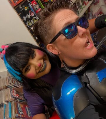DC cosplay meets celeb flair as Punchline and Nightwing light up Saturday for DC thrills!.
