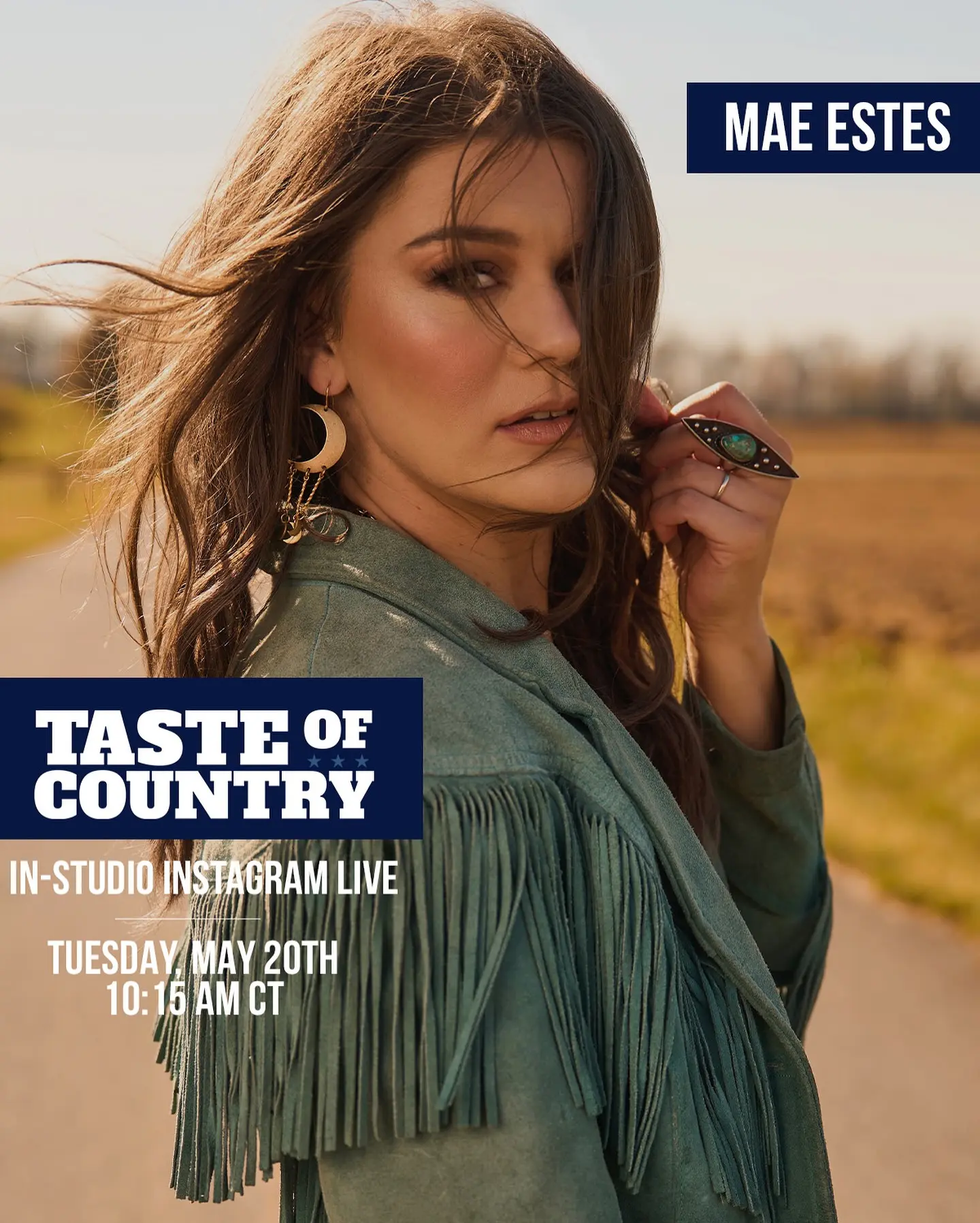 Country Queen To Join Live Studio Session Catch live studio excitement as Mae Estes and Adams Haager share true country vibes! Live!