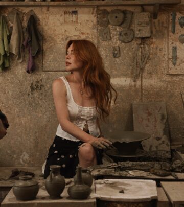 The influencer trades her camera for clay at a traditional pottery studio in Santorini!!!