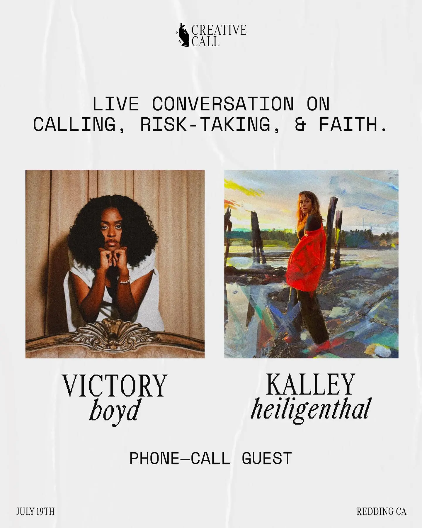 Join Kalley Heili and Victory Boyd as they lead a transformative live creative phone call.