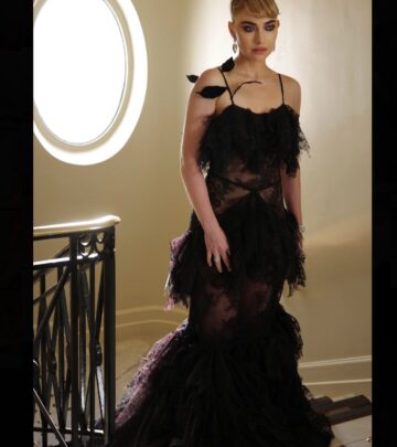 Top makeup and styling gurus create a bold look blending art, film, and couture. Epic! Now