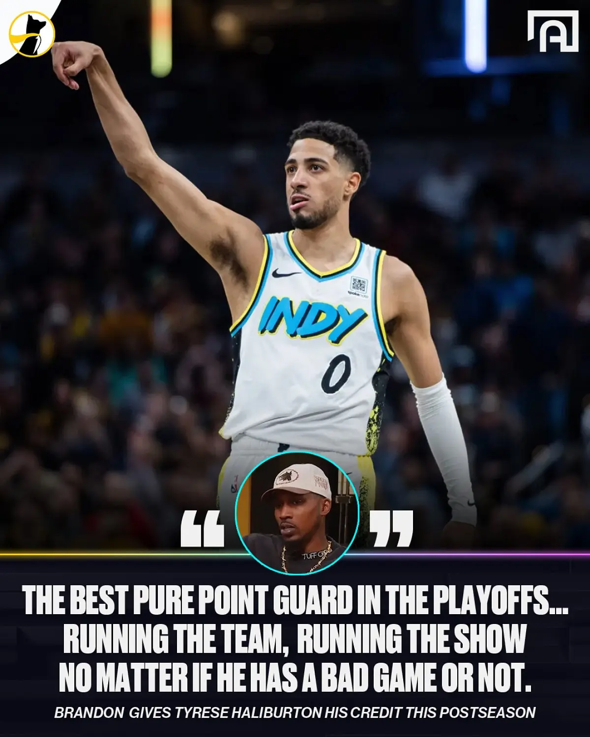 Crew led by Josiah Johnson debates Tyrese Haliburton's role amid intense playoff drama on SM buzz now.