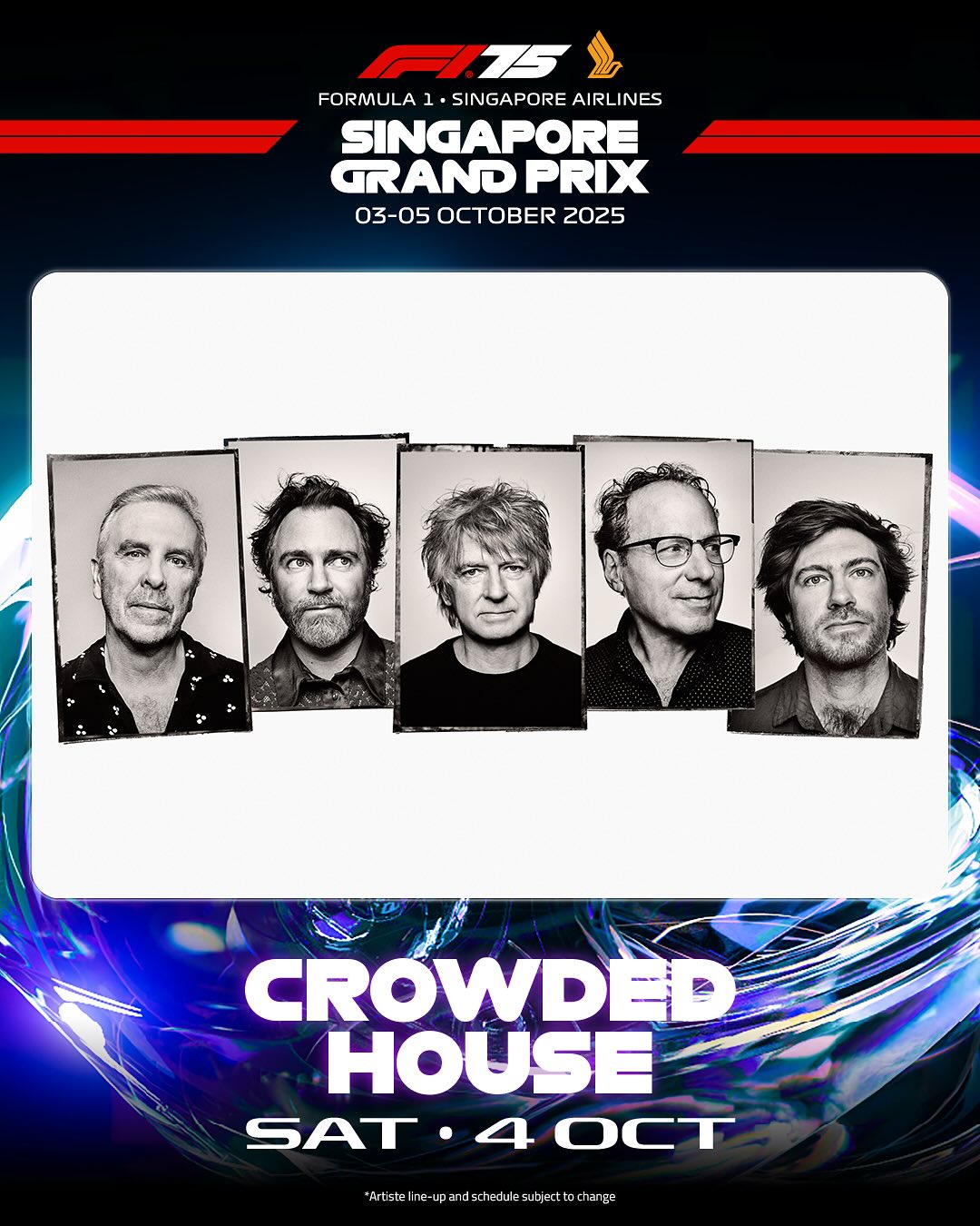 Crowded House Singapore GP Performance Announced