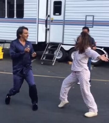 Dance Day BTS: Salma Hayek & Eder Bez Light Up Latin Lover Set