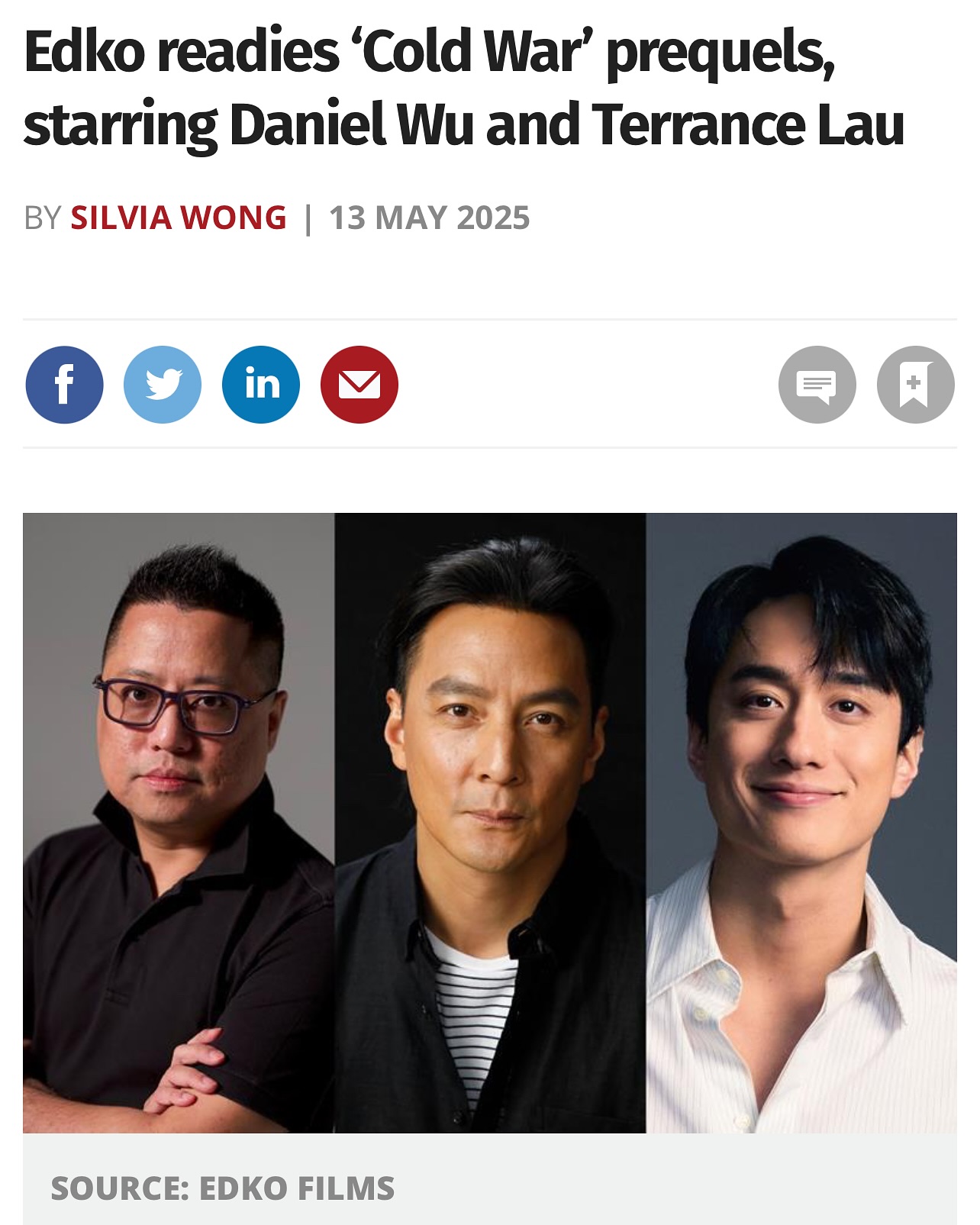 Daniel Wu Returns To Hong Kong Cinema Veteran actor Daniel Wu reclaims his roots with an emotional return to Hong Kong cinema!!!