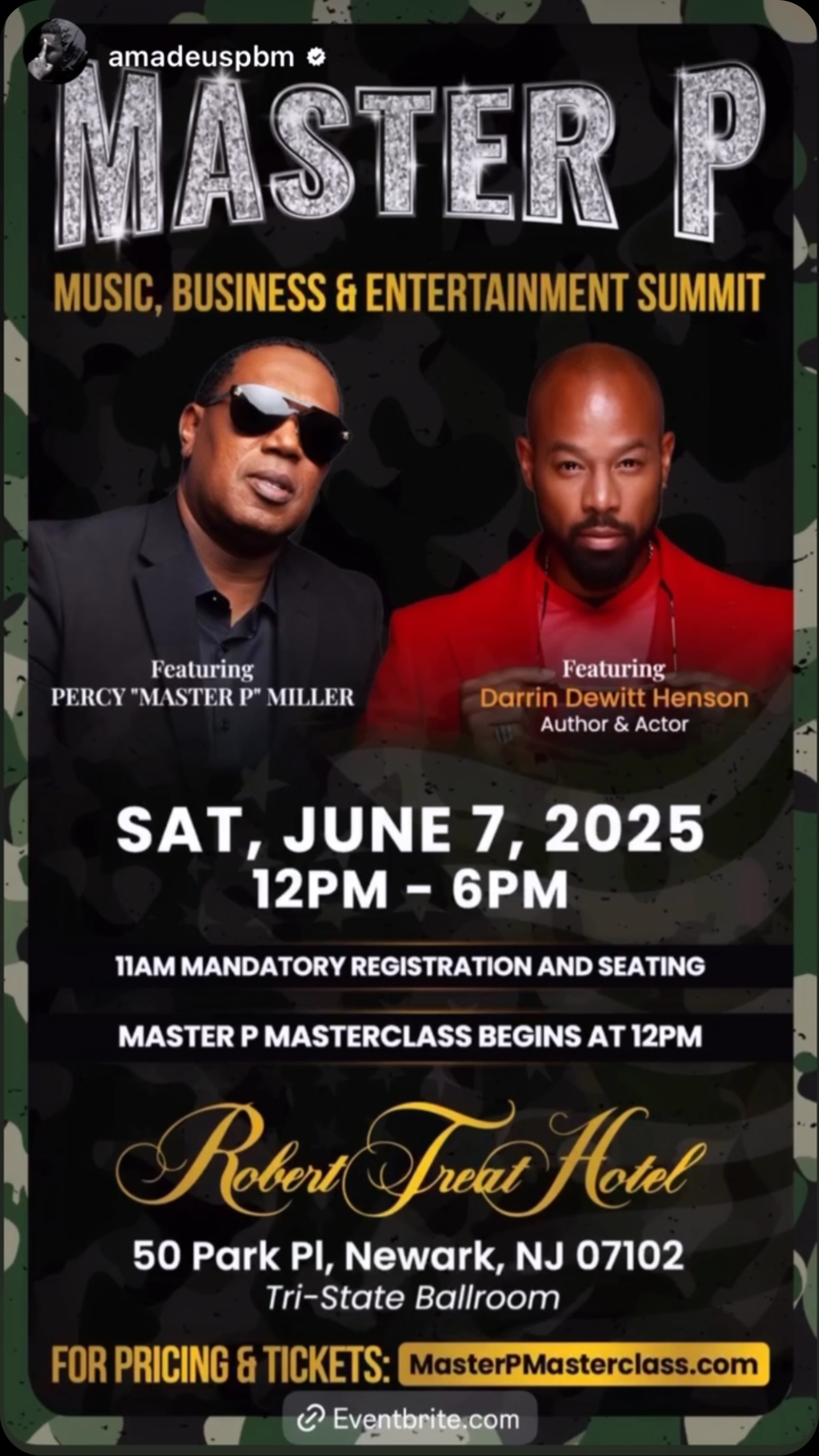 Join Darrin Henson at Columbia Expo May 17 and NJ Master Class on June 7 for culture vibes.