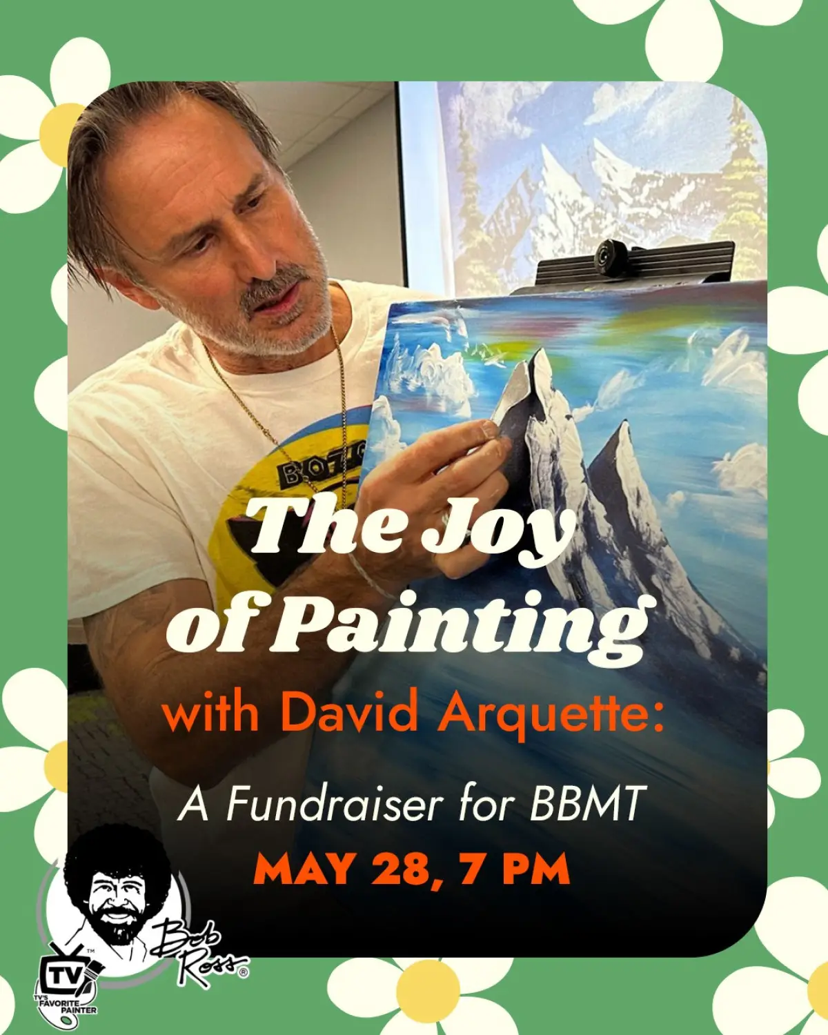 Actor David Arquette leads a Bob Ross-style painting class for a vital charity fundraiser!