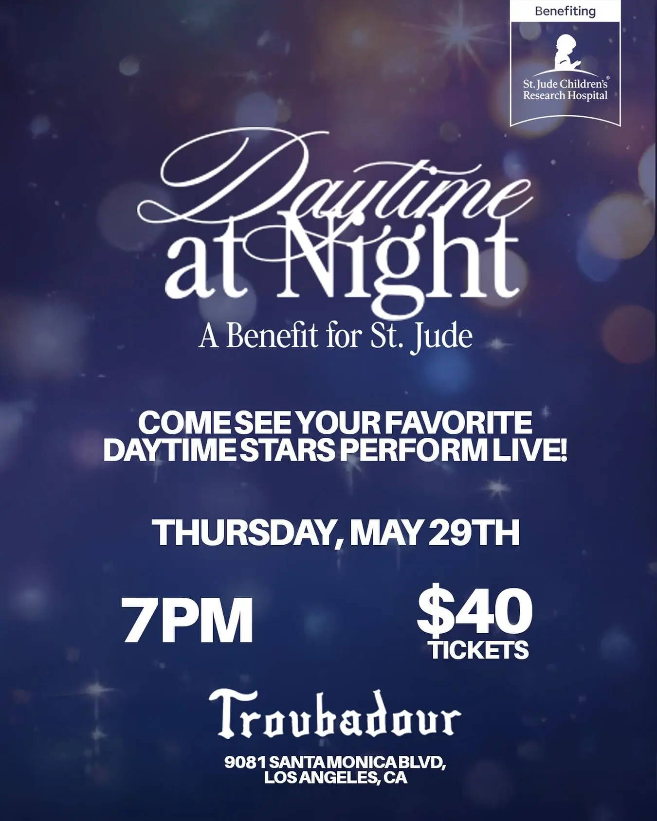 Soap opera icons light up Troubadour stage uniting TV talent with giving for St Jude - Go