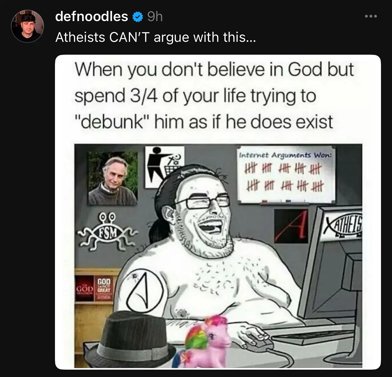 Def Noodles Sparks Conversation With New #Atheism Instagram Poll Minimalist Instagram creator pushes followers to weigh in on belief systems via a quick vote