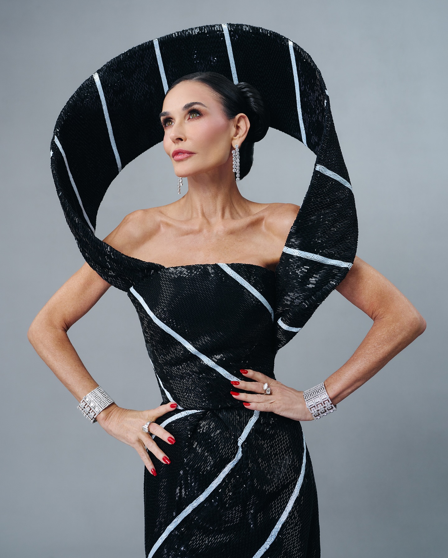 Demi Moore Embraces Superfine Tie Look