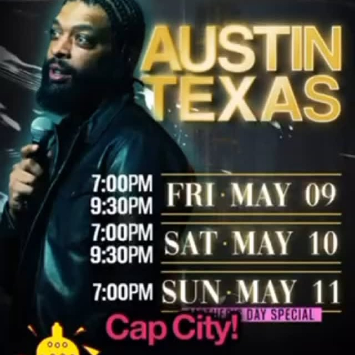 DeRay Davis Headlines Cap City Comedy Club Secure your tickets now for an electrifying comedy night at Cap City with DeRay Davis!!!!