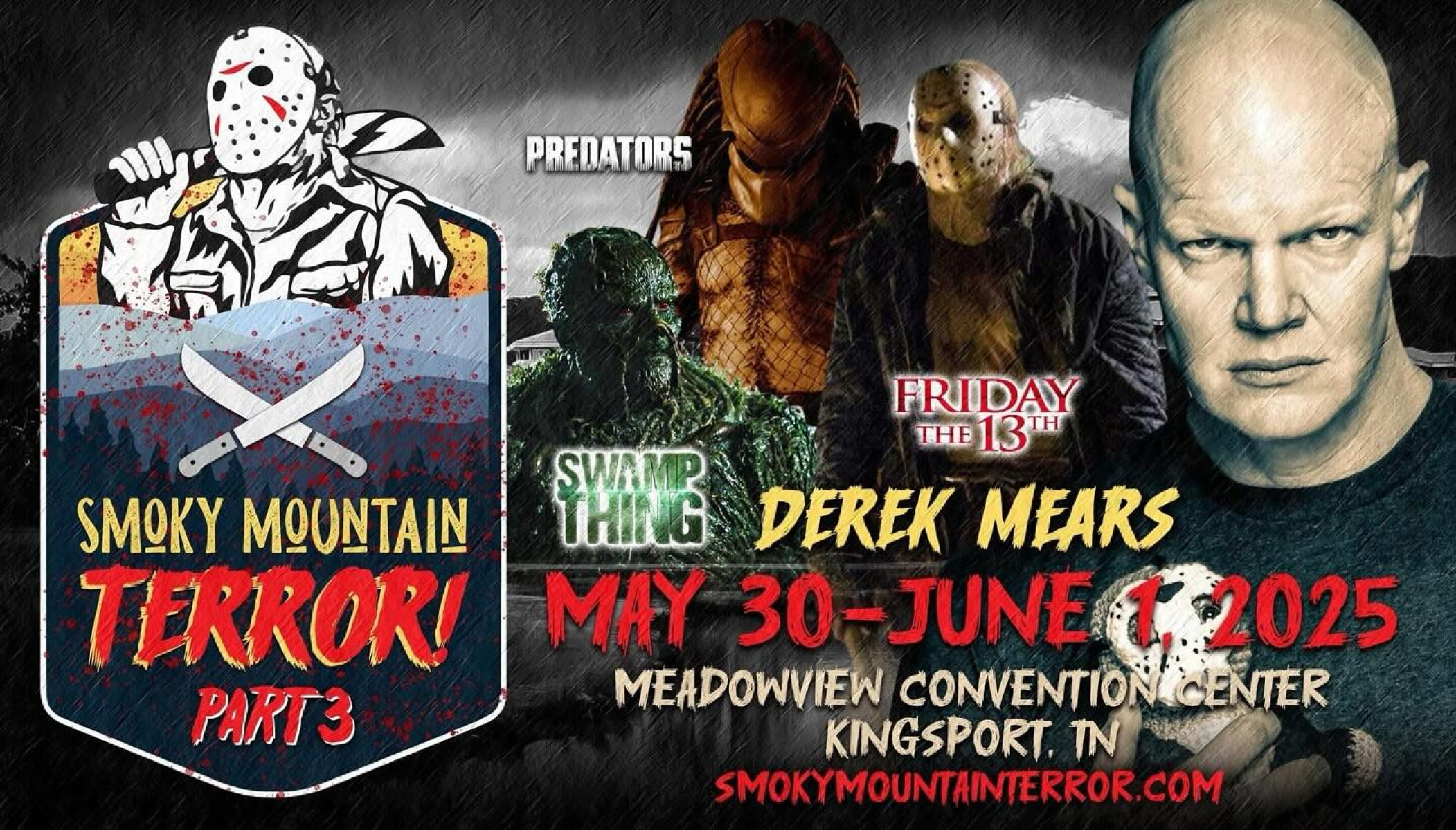 Derek Mears Set For Spooktacular Guest Appearance Renowned horror actor Derek Mears to join Smoky Mountain Terror from May 30-June 1 - WOW!