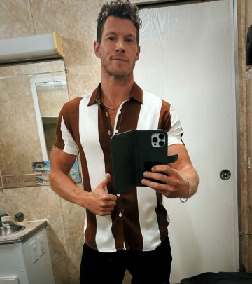 Latest Saban Films action sees a star swap heavy combat wear for vivid shirts on movie’s set!