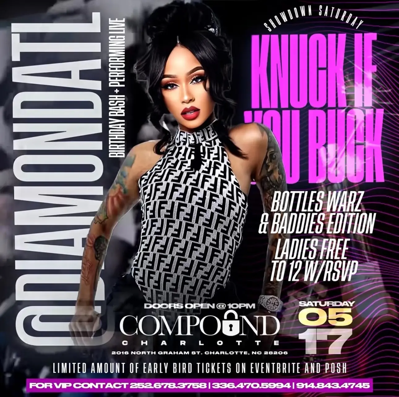 DiamondATL’s Gday Party in Charlotte Join DiamondATL's vibrant Charlotte celebration on May 17 with free entry for women now!!