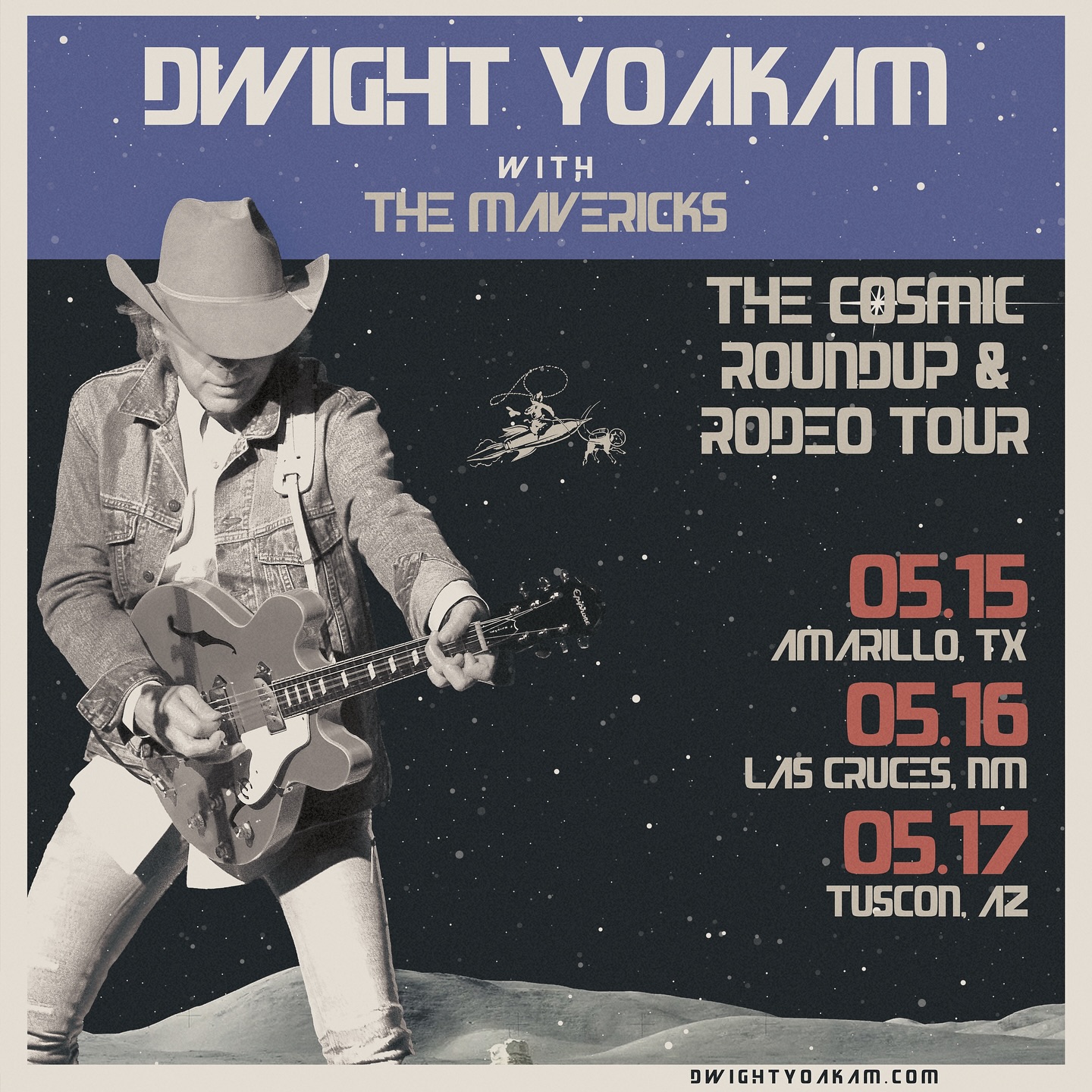 Experience Dwight Yoakam live: tour dates in Amarillo, Las Cruces, and Tuscon energize fans.