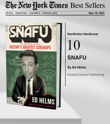 Ed Helms celebrates book release; mixing history humor with genuine thanks to fans.