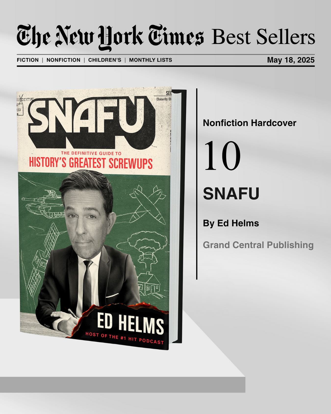 Ed Helms’ Bestseller Book Tour Sparks History Buzz Bestselling book tour celebrates Ed Helms mixing history humor with genuine thanks to fans