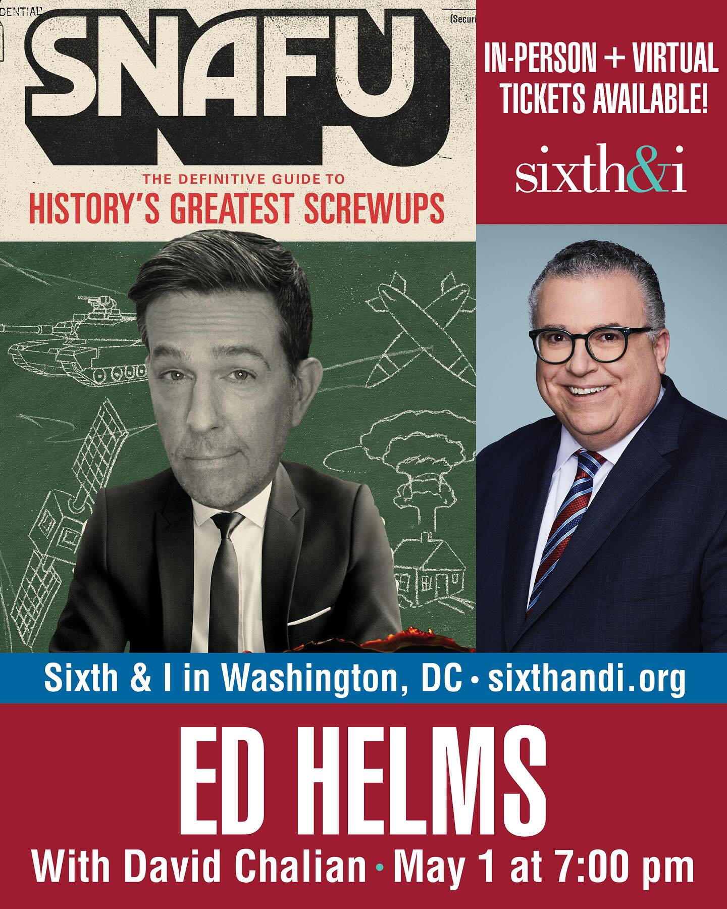 Ed Helms Celebrates SNAFU Launch In Washington Ed Helms unveils SNAFU in DC with CNN’s David Chalian, now spotlighting history’s blunders