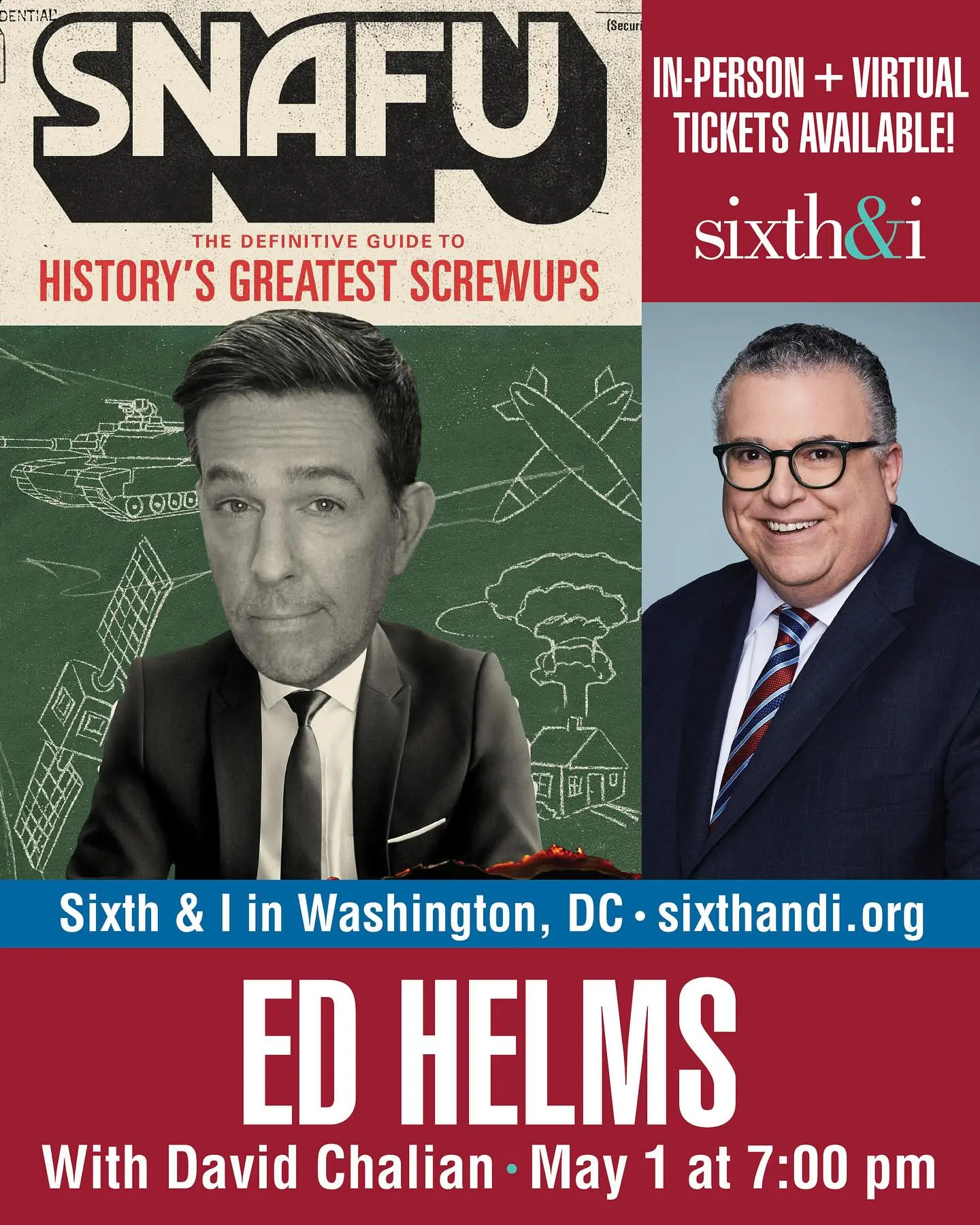 Ed Helms Celebrates SNAFU Launch In Washington Ed Helms unveils SNAFU in DC with CNN’s David Chalian, now spotlighting history’s blunders