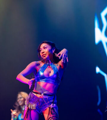 Tesla Wolfe leads Indigenous dancers in a gala performance celebrating a new streaming app