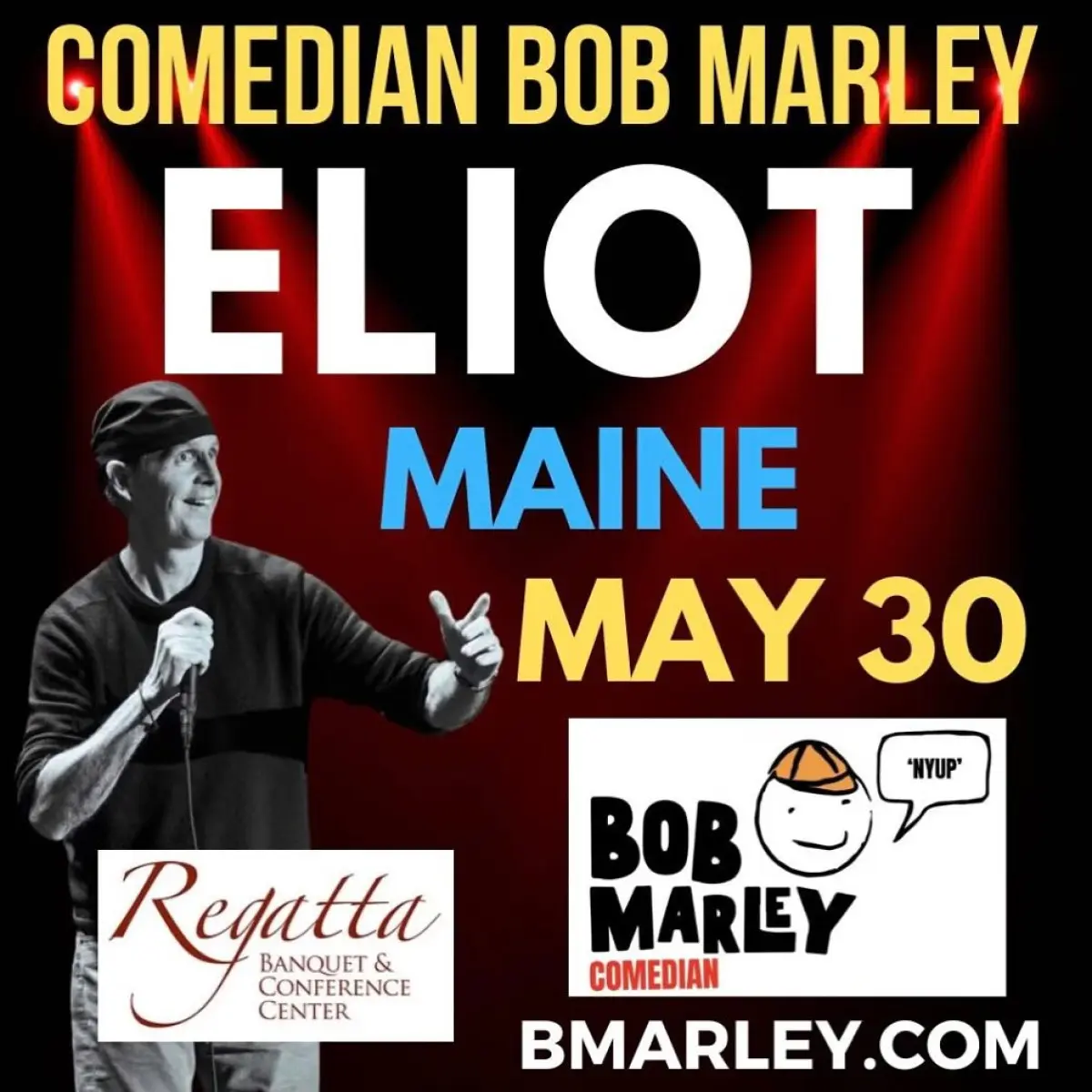 Eliot Maine Show at Regatta Room May 30 Comedy fans get set for fresh laughs as an up-and-coming comic brings sharp wit to Harvard