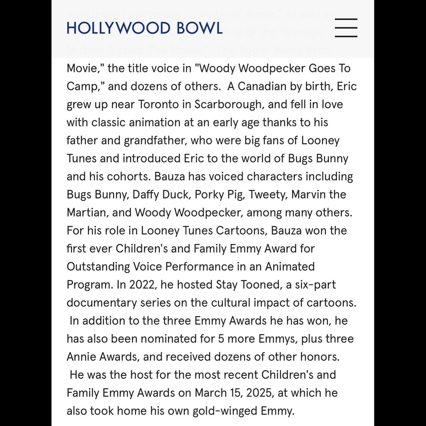 Eric Bauza Celebrates Bugs Bunny’s 85th Birthday