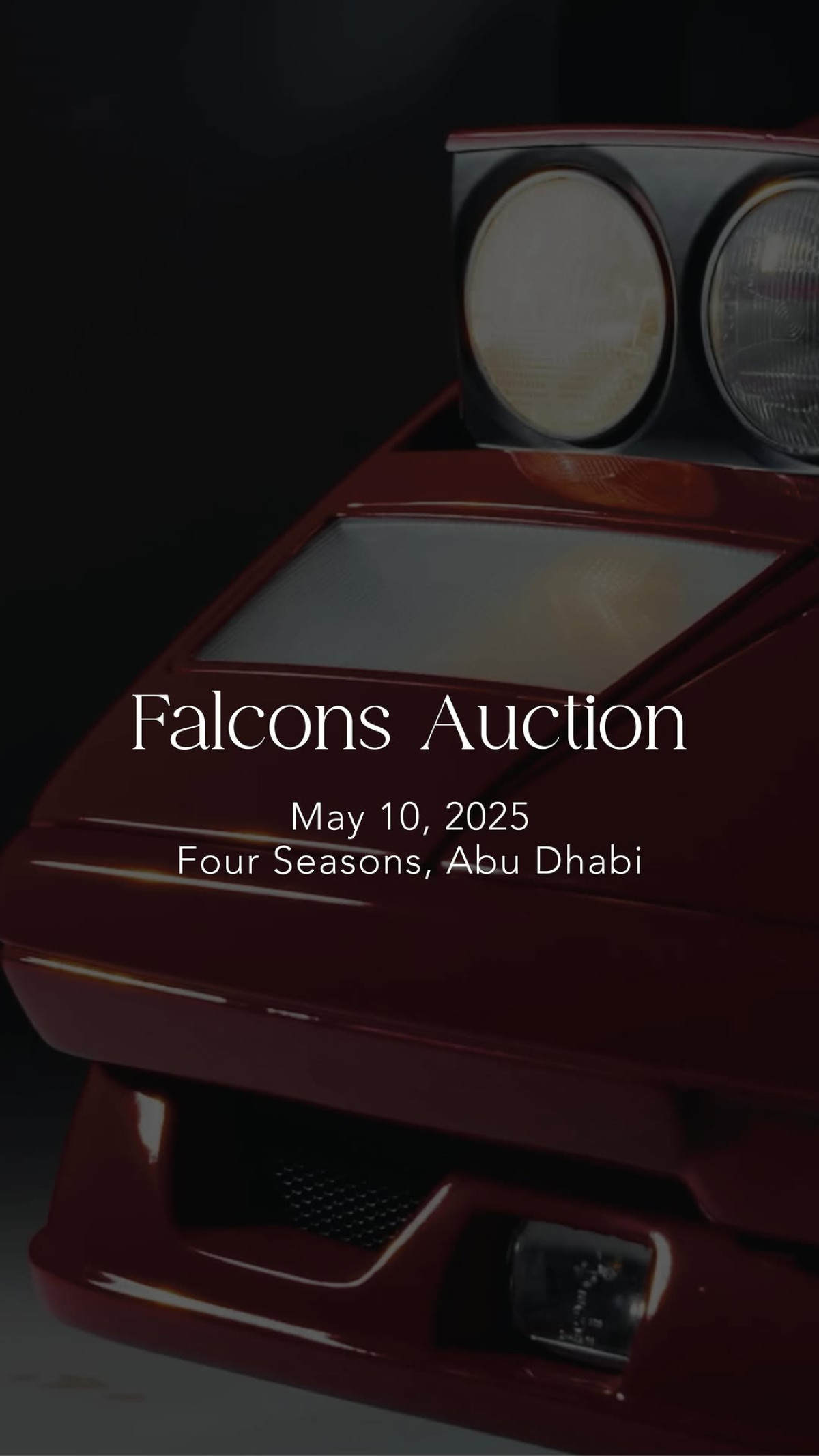 Exclusive Auction At Four Seasons Abu Dhabi Falcons' Abu Dhabi auction: 20 rare watches, 10 classic cars, 10 luxe handbags in history.