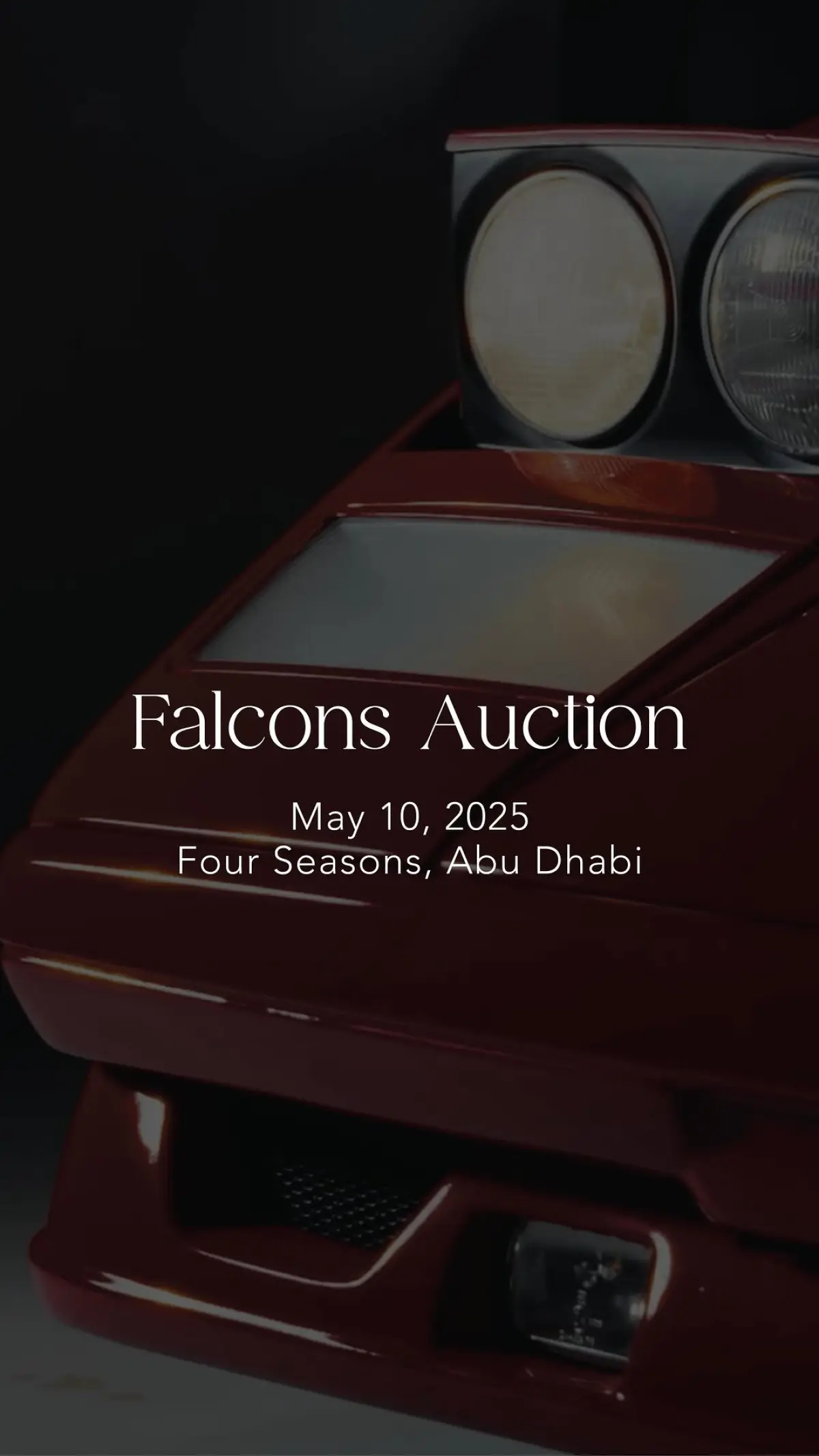 Falcons' Abu Dhabi auction: 20 rare watches, 10 classic cars, 10 luxe handbags in history.