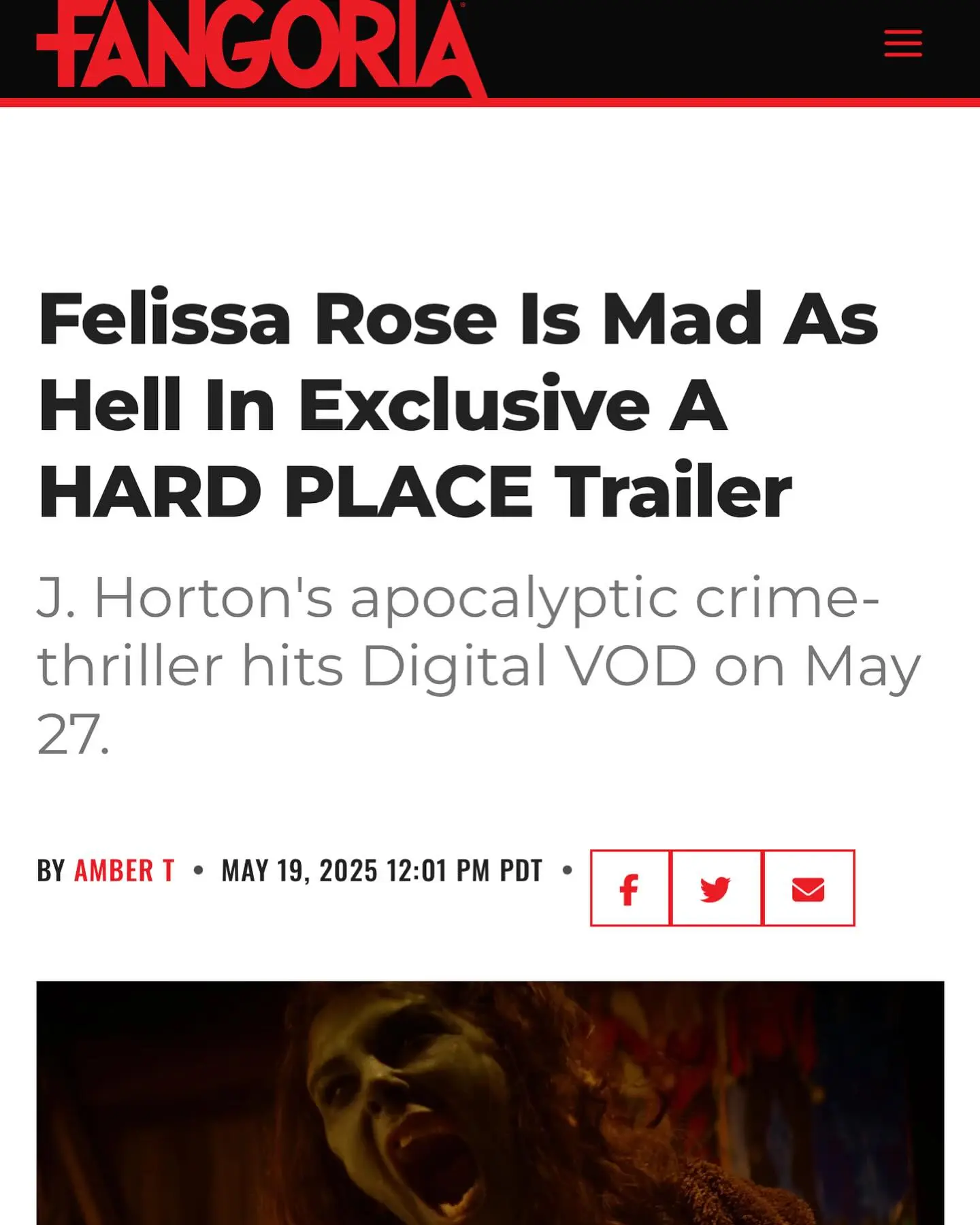 Felissa Rose Ignites Anticipation With New Horror Film Horror icon Felissa Rose thanks Fangoria and Horton in new film release excitement !!NOW!!