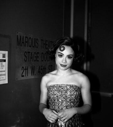 Broadway star shares an ethereal after hours vibe, beautifully capturing offstage elegance.