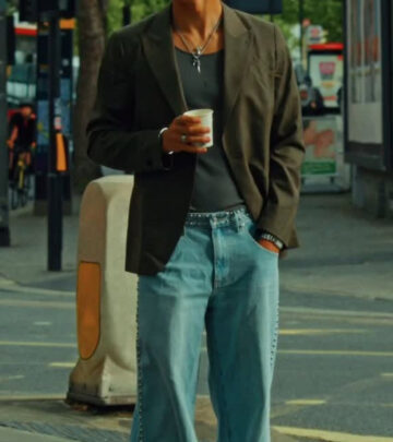 The actor stuns London as his wife styles him, merging fashion with urban charm and flair.
