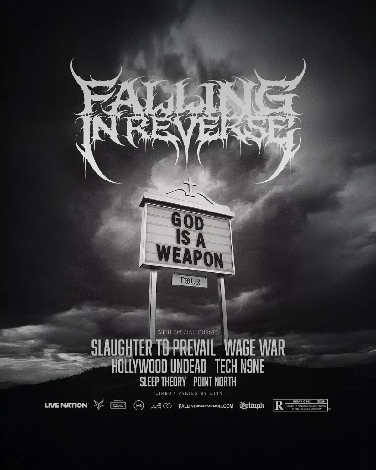God Is A Weapon Tour Announced Falling In Reverse, Slaughter, Hollywood Undead & Sleep Theory Rock Ruoff Music Center Now
