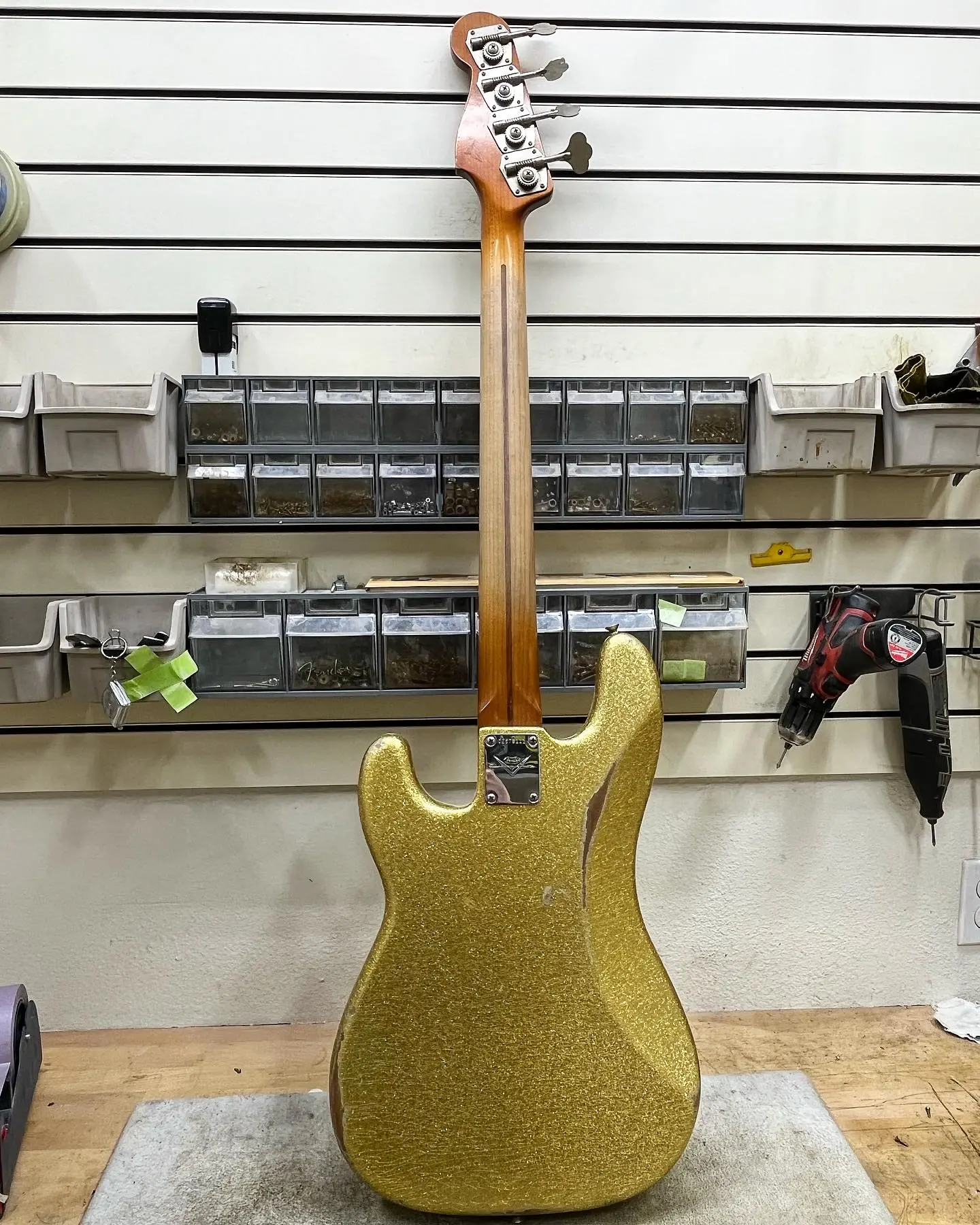 Gold Sparkle P-Bass Unveiled At Empire Music