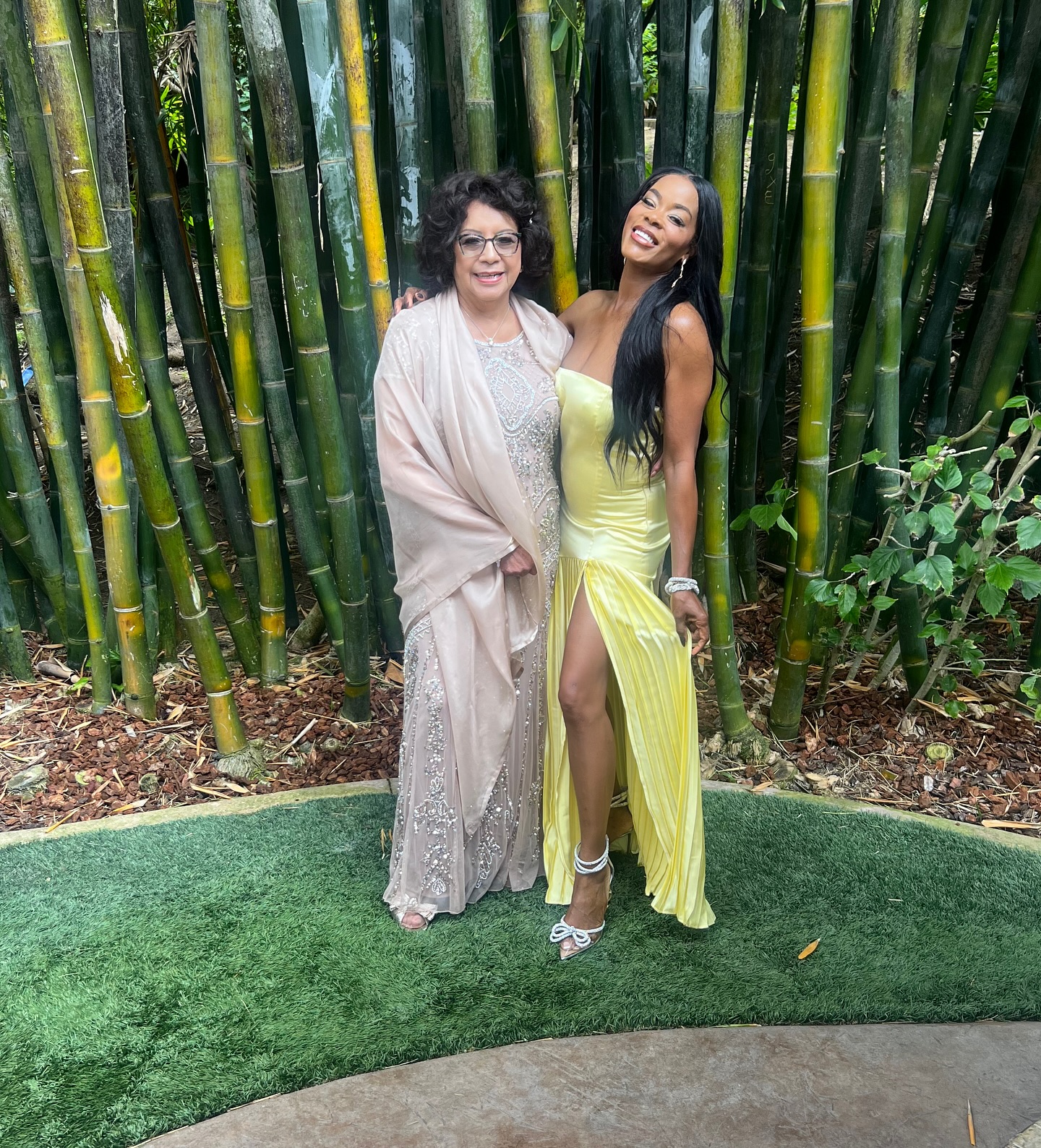 Golden Brooks Shines In Yellow At Wedding Celebration