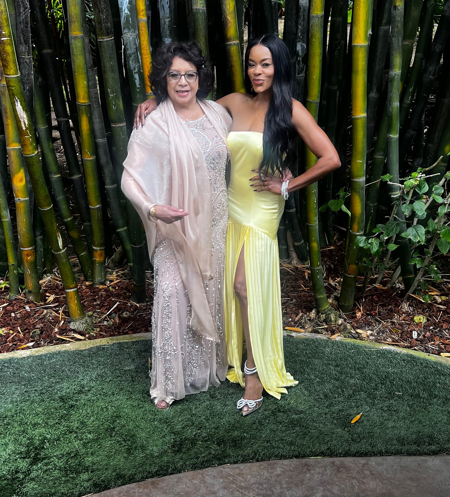 Golden Brooks Shines In Yellow At Wedding Celebration