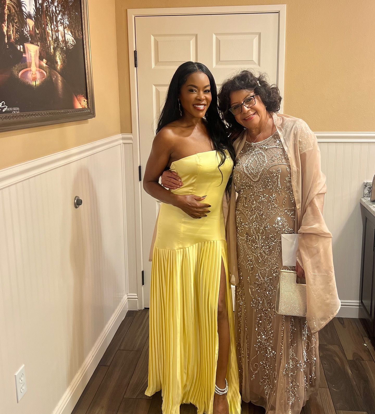 Golden Brooks Shines In Yellow At Wedding Celebration