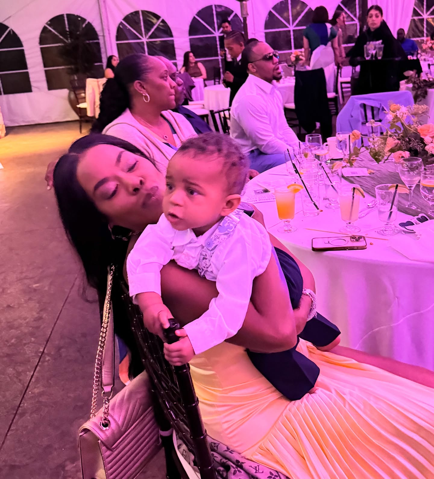 Golden Brooks Shines In Yellow At Wedding Celebration