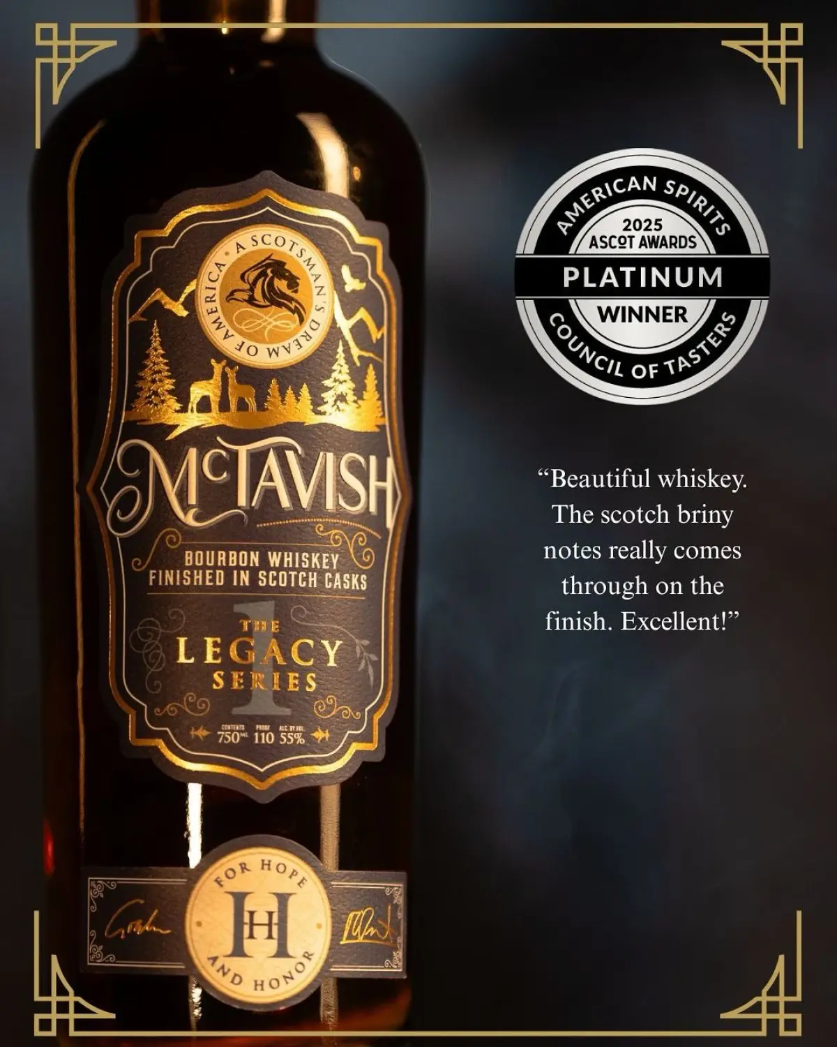 Graham McTavish’s Bourbon Wins Dual Platinum at Ascot Wards Actor’s spirit line scores top medals through U.S. Spirits Council of Tasters awards event